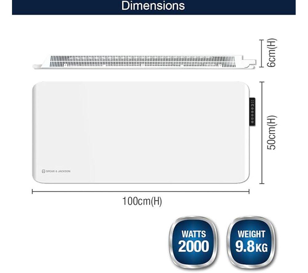 SPEAR & JACKSON 31115 Panel Heater - White image number 2 of 3