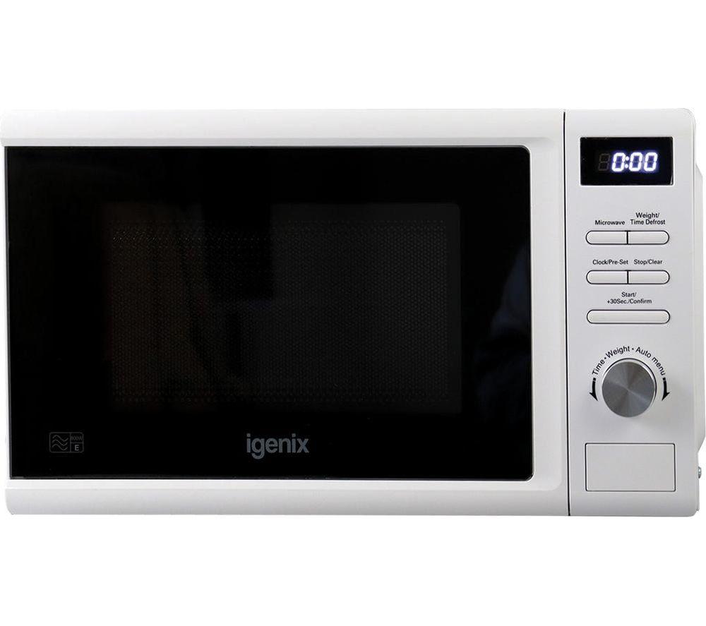 IGENIX IGMD0820W Compact Solo Microwave - White, White