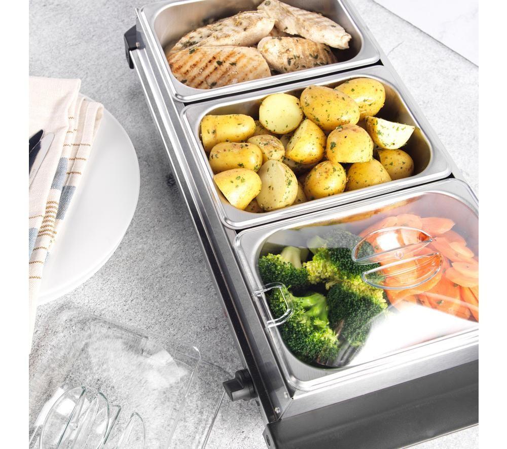PROGRESS EK3664P Electric Warming Plate & Buffet Server - Silver image number 4 of 7