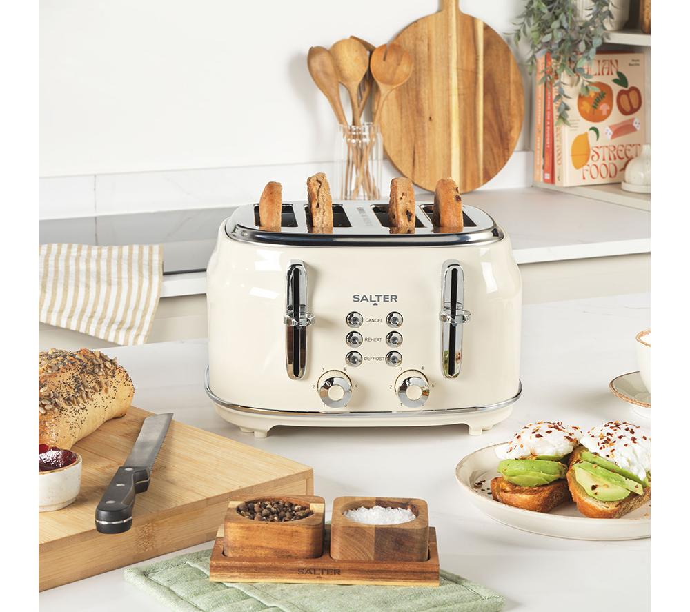 SALTER Retro EK5739CRM 4-Slice Toaster - Cream image number 3 of 6