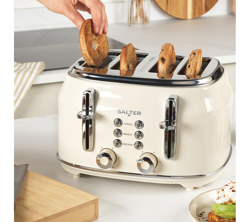 SALTER Retro EK5739CRM 4-Slice Toaster - Cream image number 4 of 6