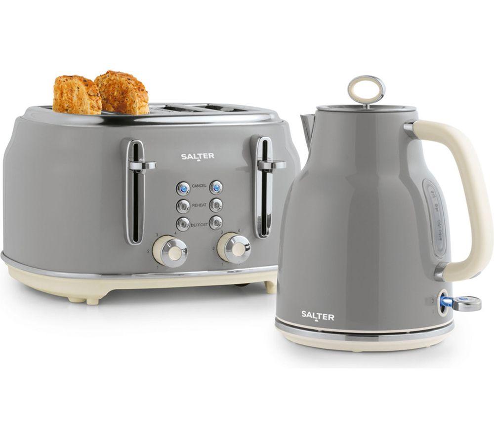 Buy SALTER COMBO 9191 Retro Jug Kettle and 4 Slice Toaster Bundle Grey Currys