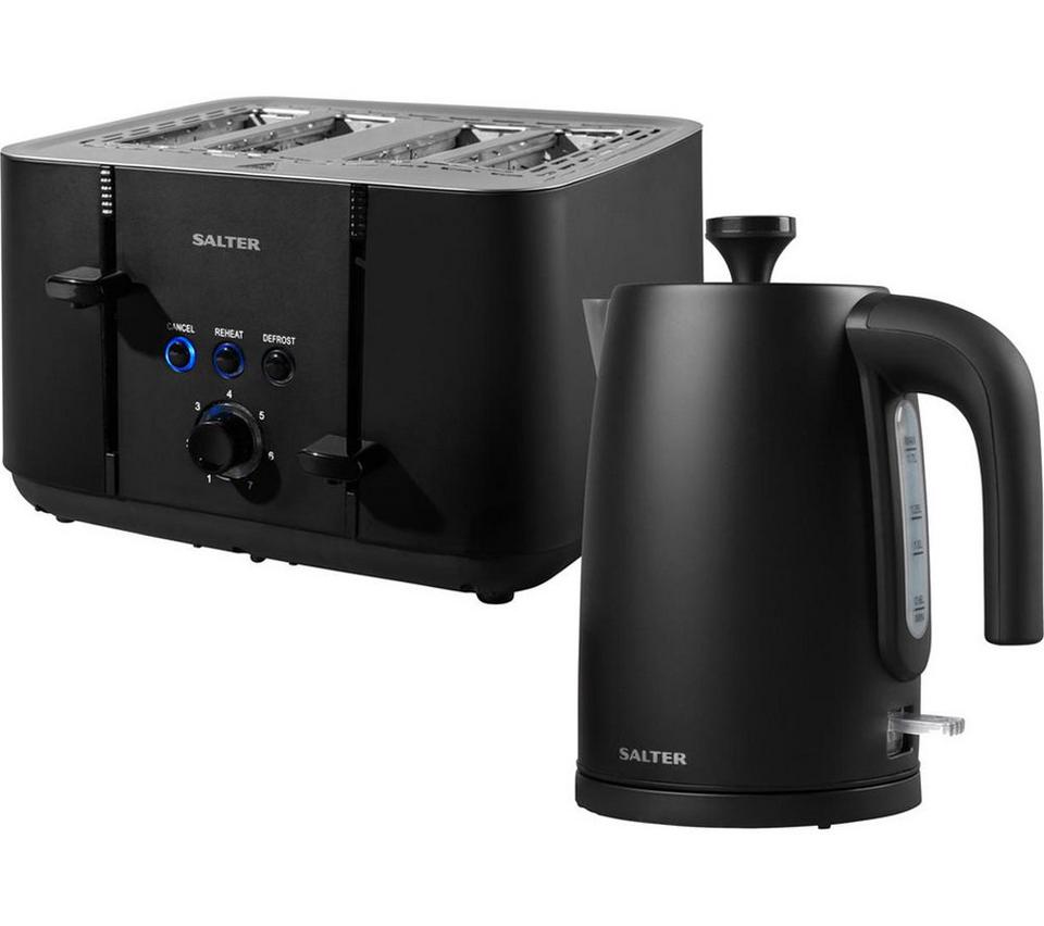 SALTER COMBO-8824 Kuro Jug Kettle & 4-Slice Toaster Bundle - Black