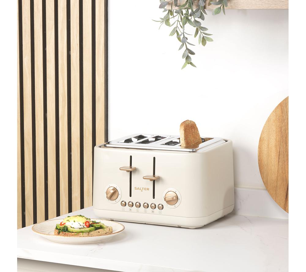 SALTER Pebble EK5823OB 4-Slice Toaster - Stone image number 3 of 6