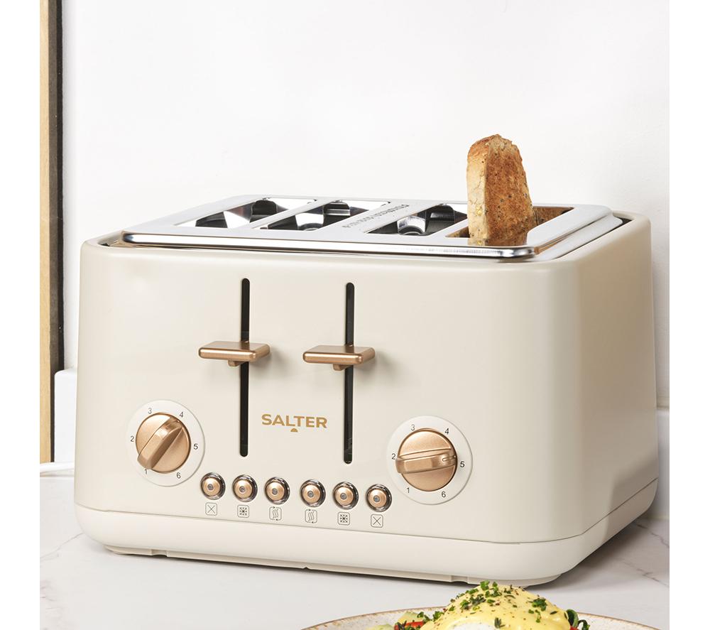 SALTER Pebble EK5823OB 4-Slice Toaster - Stone image number 4 of 6