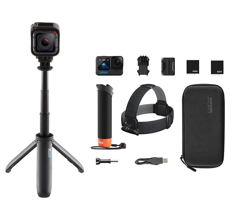 Gopro HERO12 Black 4K Ultra HD Action Camera, Accessories, Shorty Mini AFTTM-001 Extension Pole & Tr