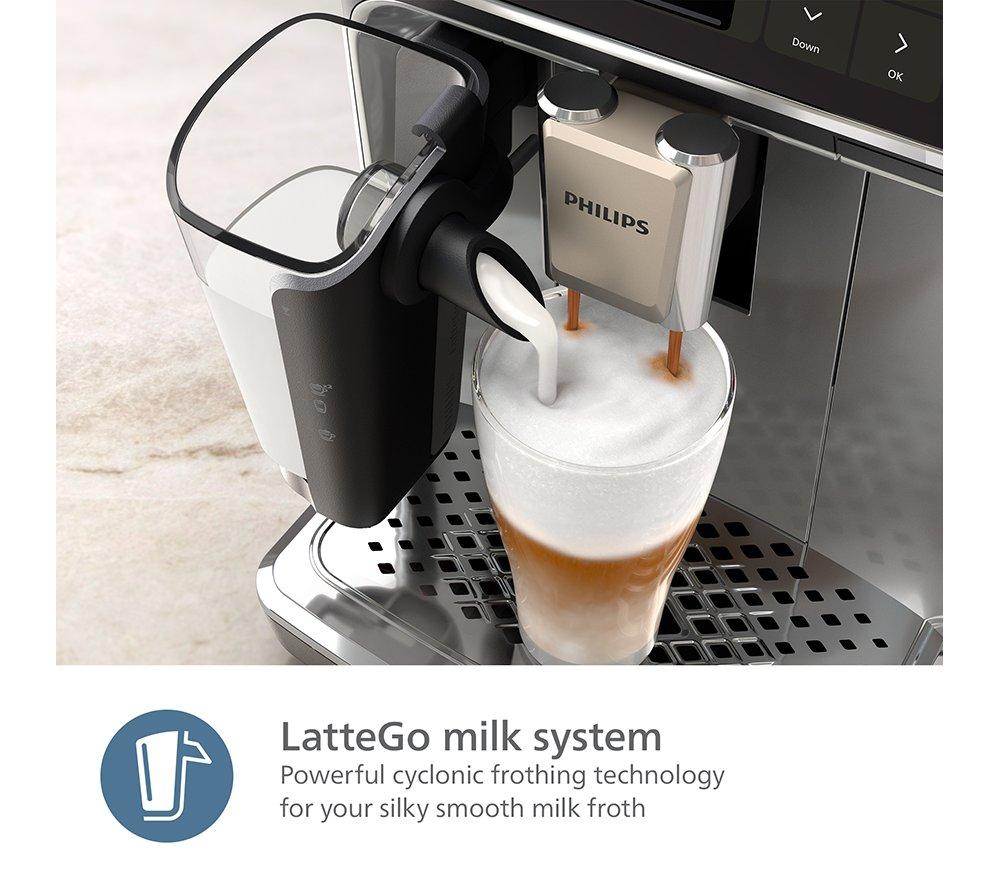 PHILIPS Series 3300 LatteGo EP3347/90 Smart Bean to Cup Coffee Machine - Chrome and Black image number 4 of 12