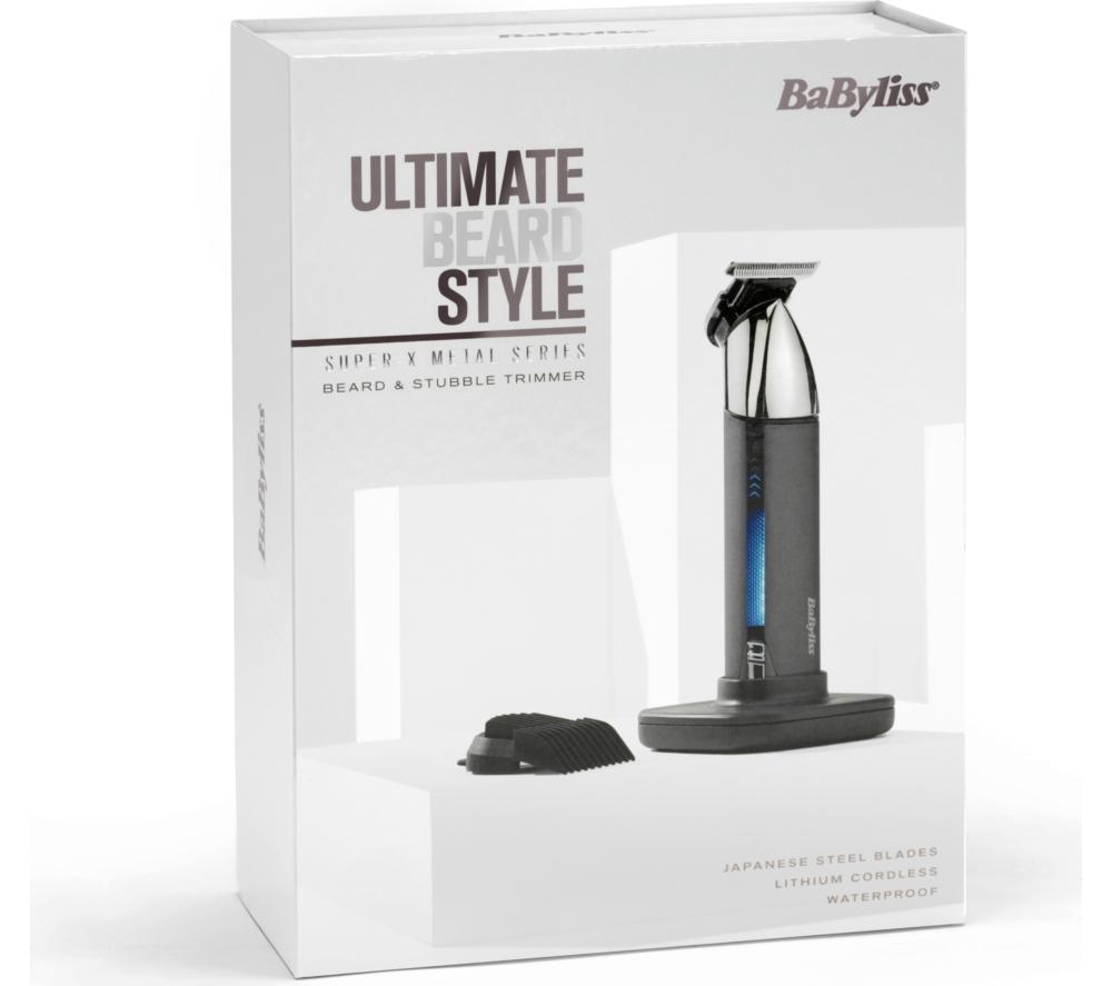 BABYLISS Super-X Metal Series Wet & Dry Beard Trimmer - Black & Grey image number 11 of 11