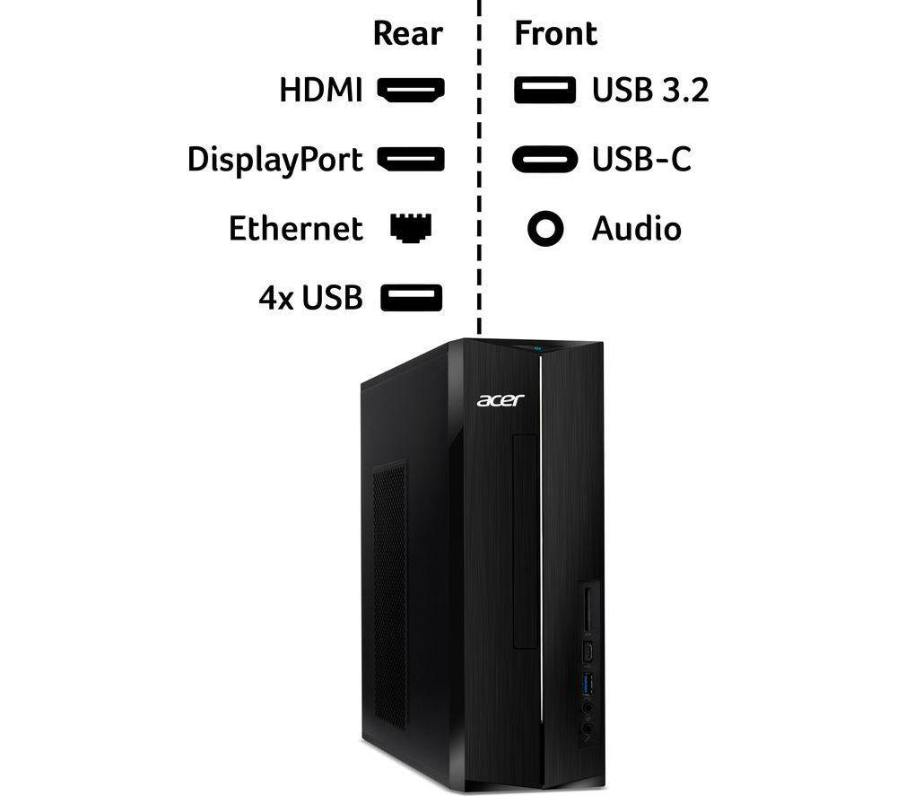 ACER Aspire XC-1710 Desktop PC - Intel&reg; Core&trade; i3, 512 GB SSD, Black image number 6 of 6