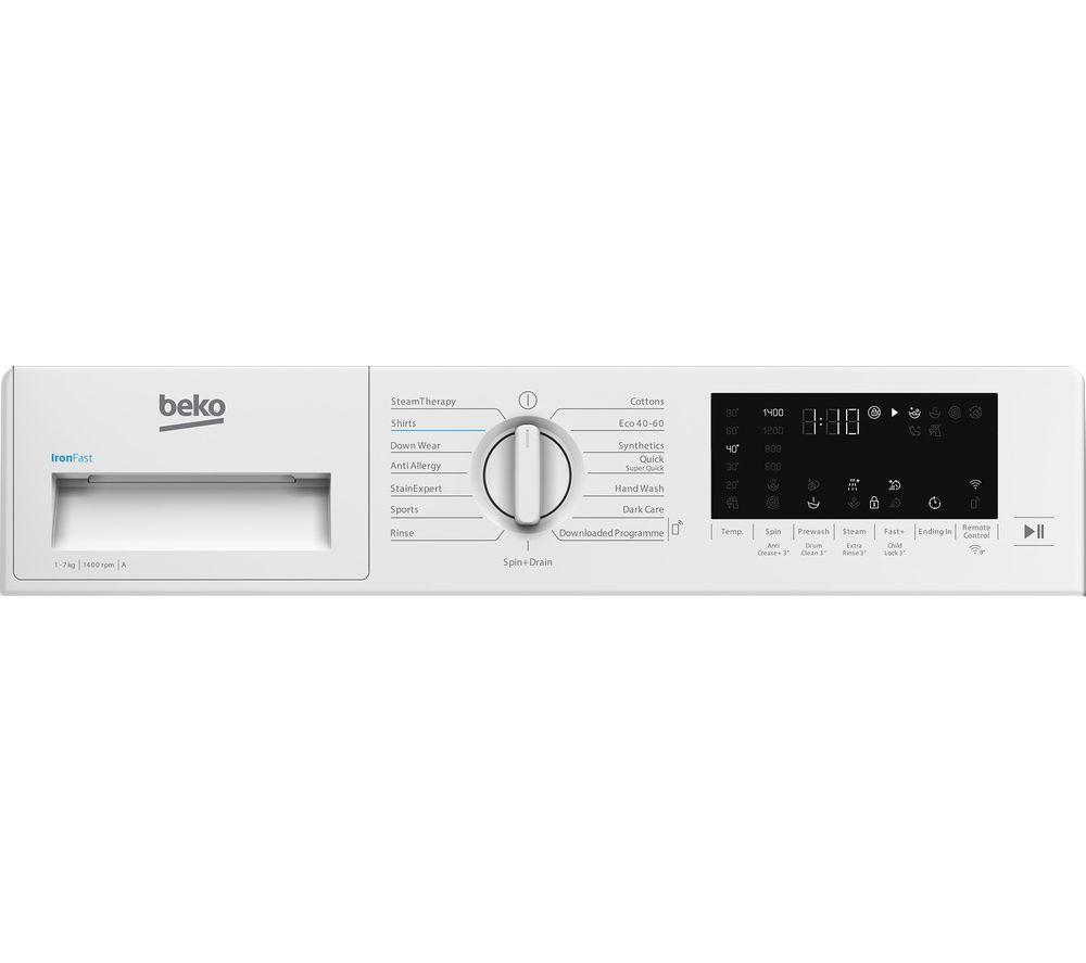 BEKO bPro 500 WTIK74122 Integrated WiFi-enabled 7 kg 1400 Spin Washing Machine image number 2 of 3