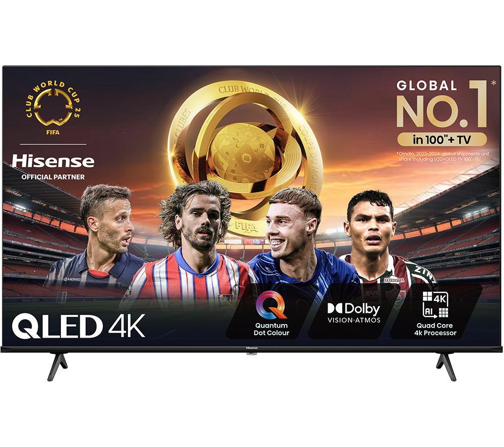 55 Hisense 55E7NQTUK  Smart 4K Ultra HD HDR QLED TV with Amazon Alexa, Black