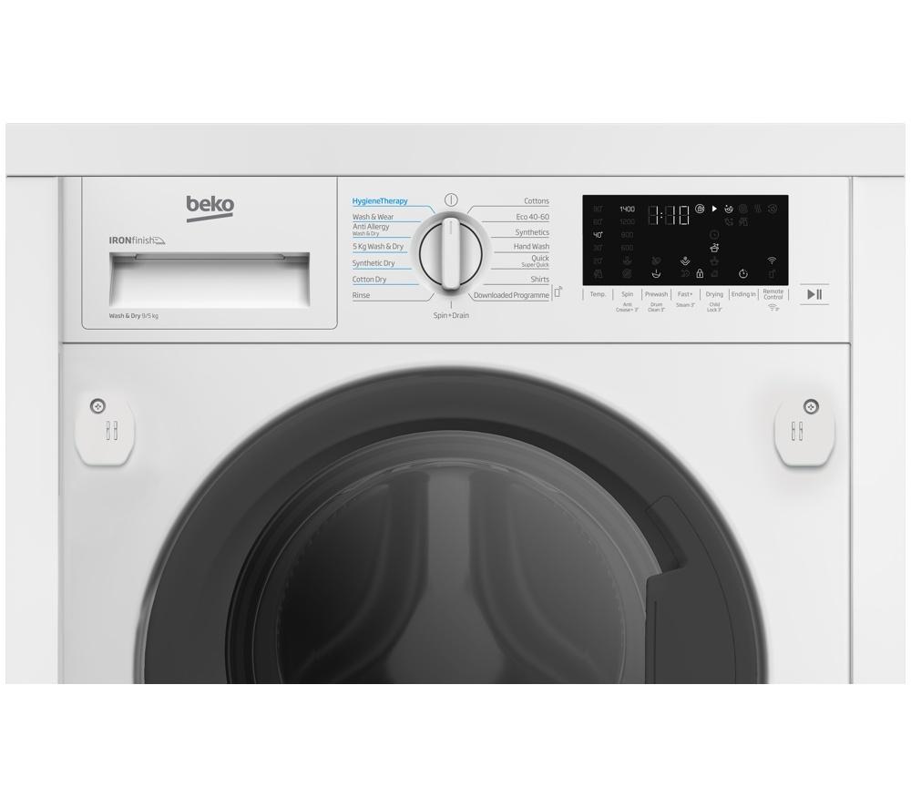 BEKO Pro WDIK954451F Integrated WiFi-enabled 9 kg Washer Dryer - White image number 10 of 16
