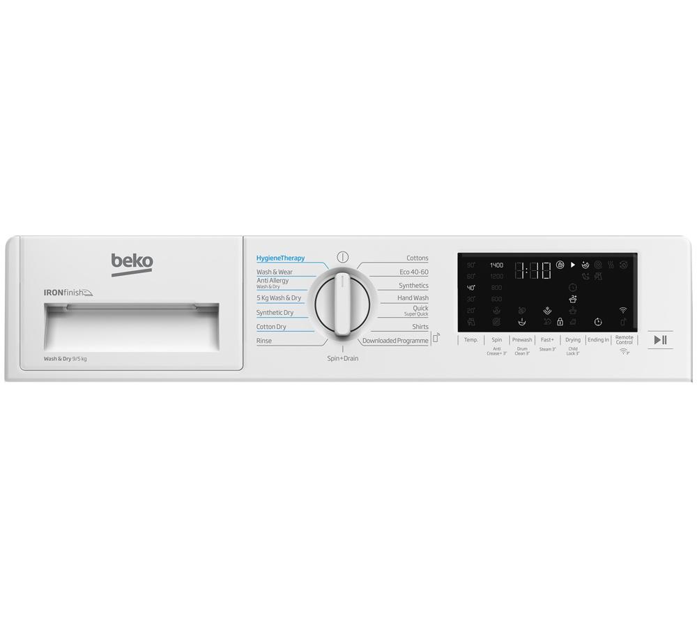 BEKO Pro WDIK954451F Integrated WiFi-enabled 9 kg Washer Dryer - White image number 11 of 16