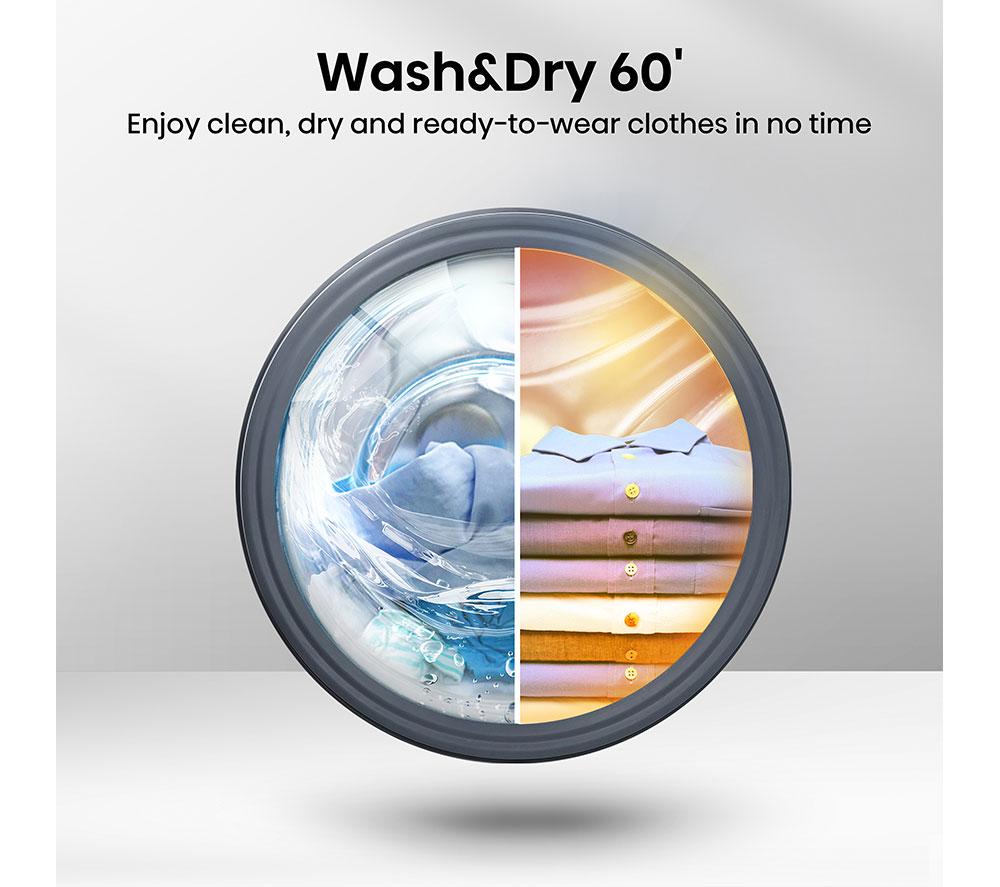 HISENSE 3 Series WD3M841BWI Integrated 8 kg Washer Dryer - White image number 4 of 14