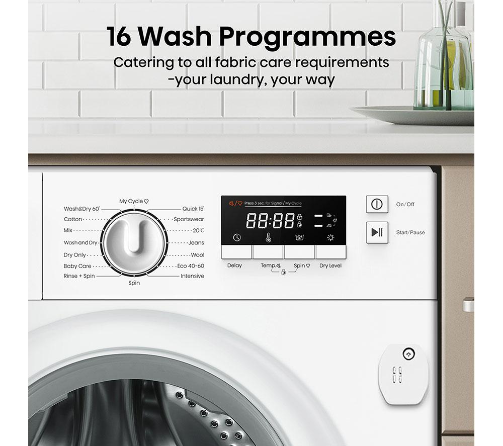HISENSE 3 Series WD3M841BWI Integrated 8 kg Washer Dryer - White image number 8 of 14