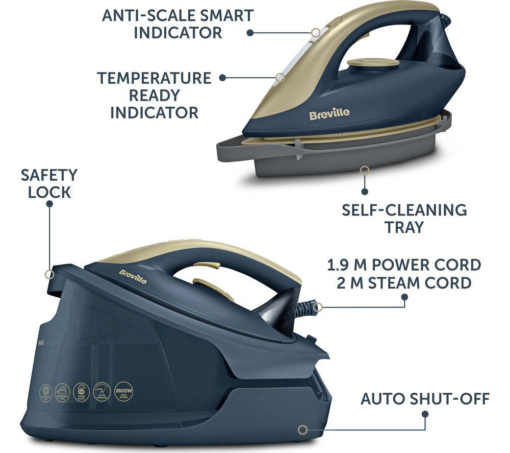 BREVILLE DiamondXpress VIN446 Steam Generator Iron - Faded Blue & Pale Gold image number 2 of 6