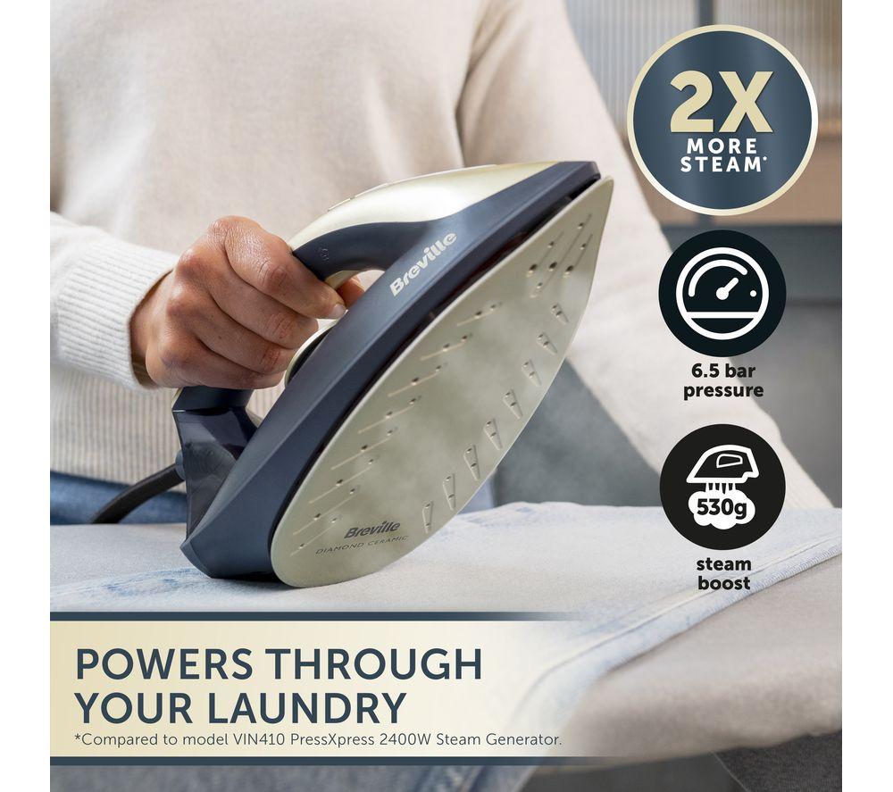 BREVILLE DiamondXpress VIN446 Steam Generator Iron - Faded Blue & Pale Gold image number 4 of 6