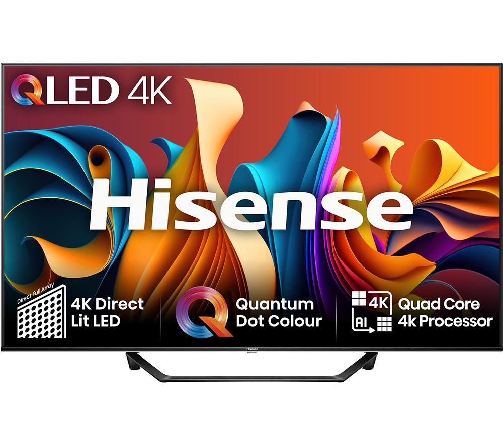 HISENSE 43A7NQTUK Smart 4K Ultra HD HDR QLED TV with Amazon Alexa, Silver/Grey