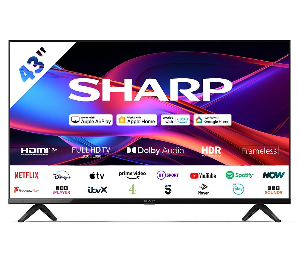 SHARP 2T-C43GD2725K Roku TV Smart HD Ready HDR LED TV, Black