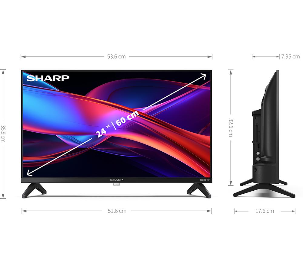 SHARP 1T-C24GD2725K Roku TV 24" Smart HD Ready HDR LED TV