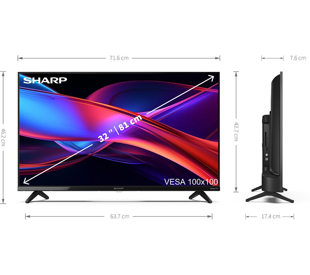 SHARP 1T-C32GD2725K Roku TV 32" Smart HD Ready HDR LED TV