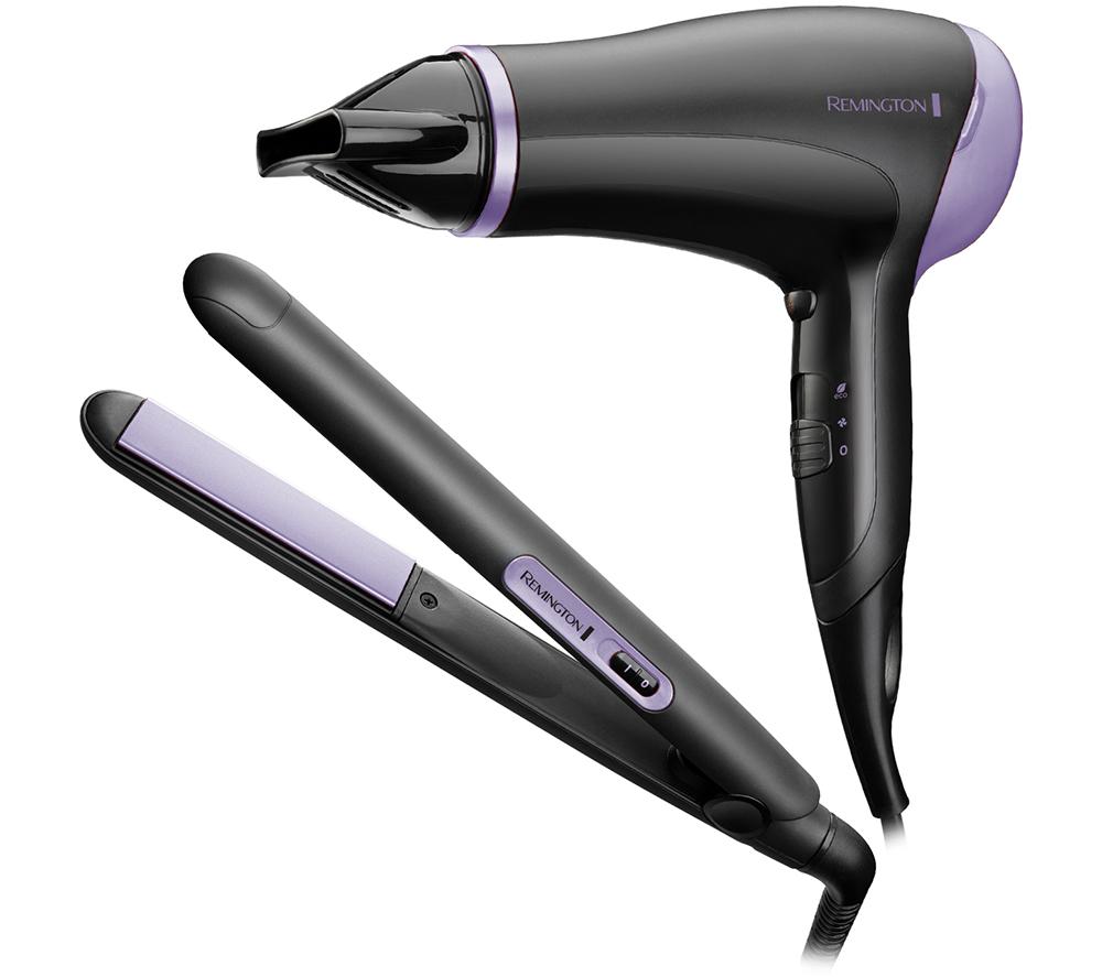 Buy REMINGTON D3016GP Style Essentials Hair Dryer Hair Straightener Set Black Purple Currys