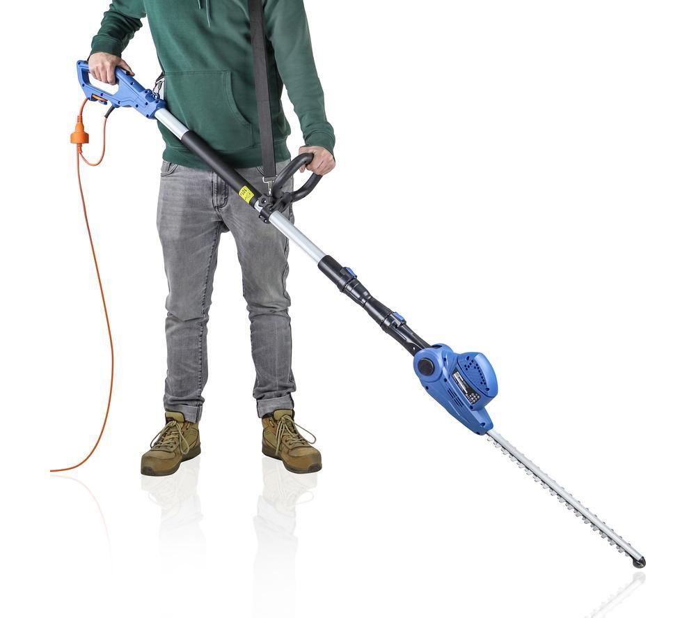 HYUNDAI HYHT550E Corded Pole Hedge Trimmer - Blue & Black image number 5 of 6