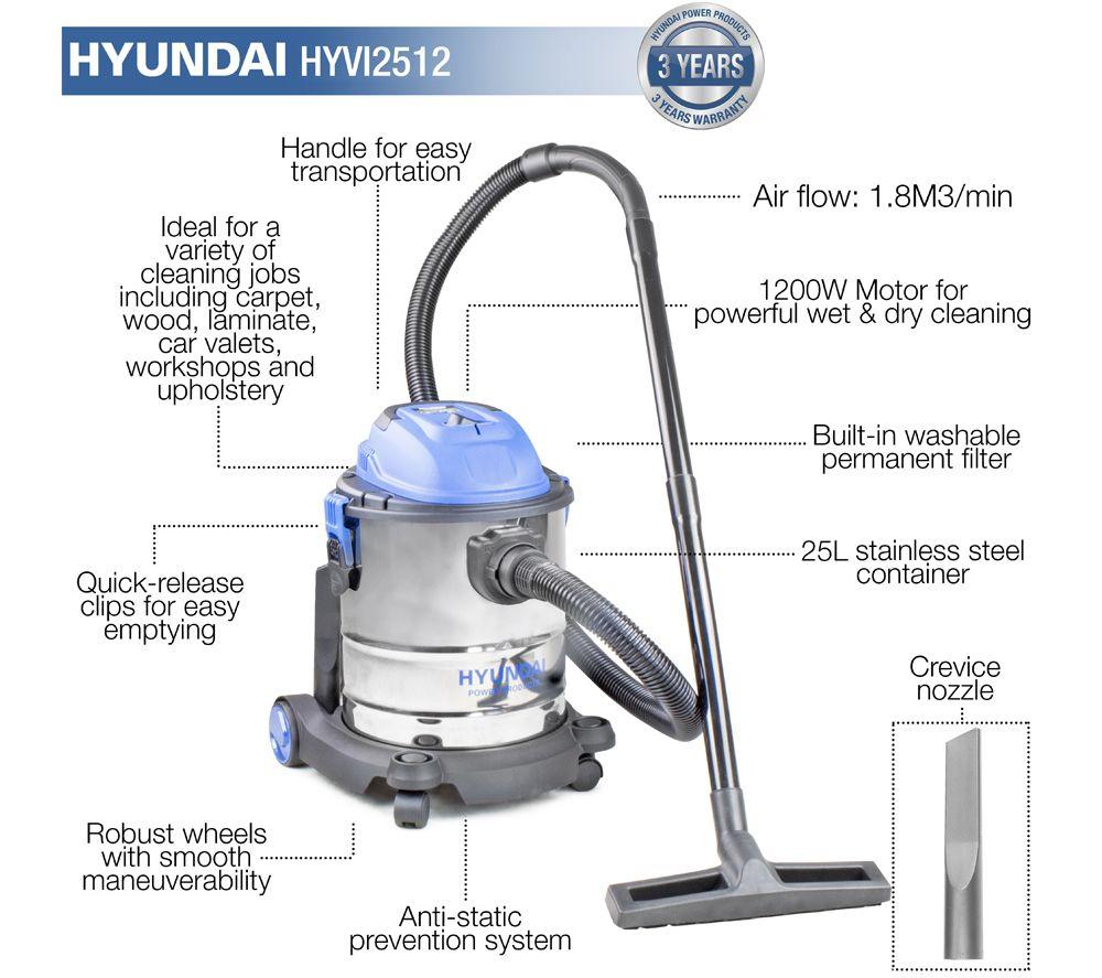HYUNDAI HYVI2512 Cylinder Vacuum Cleaner - Silver image number 3 of 3