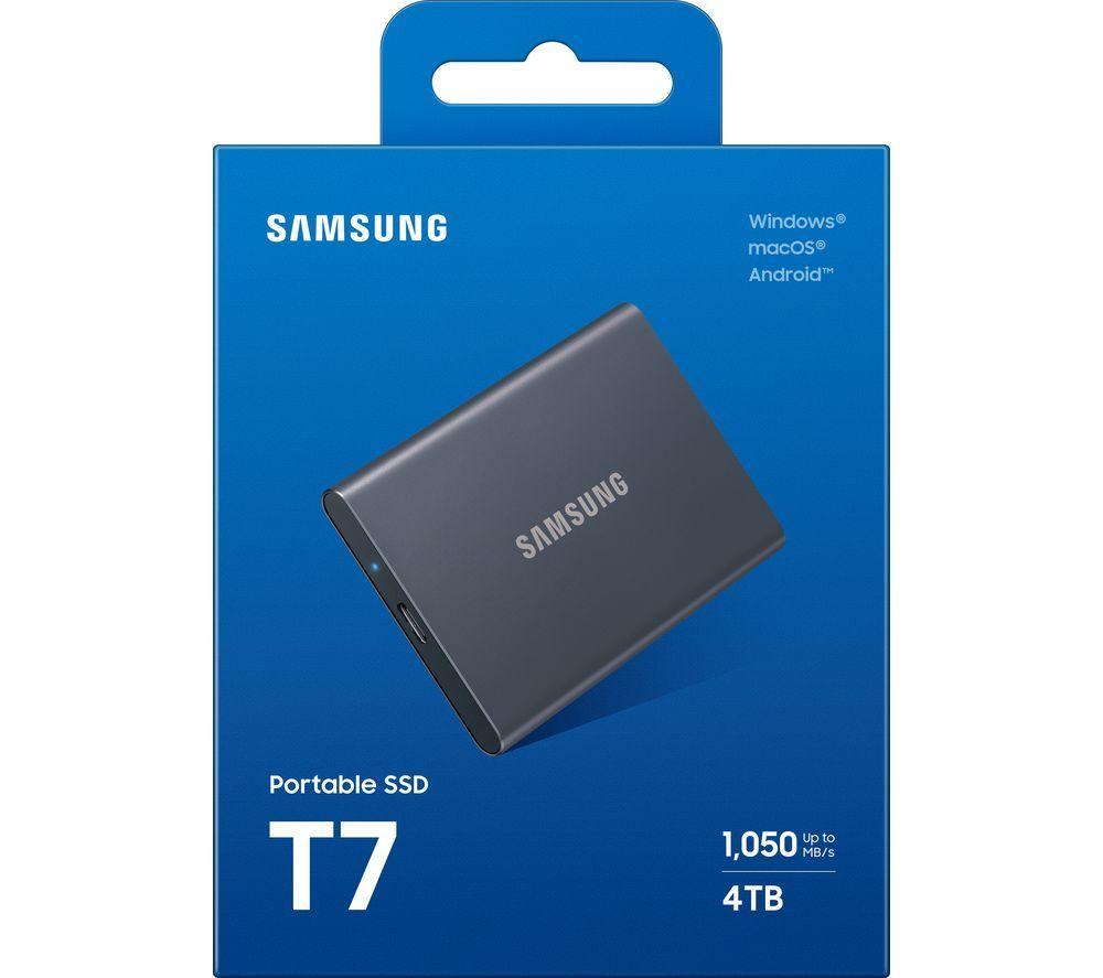 Buy SAMSUNG T7 Portable External SSD - 4 TB, Grey | Currys