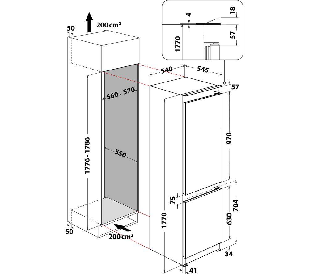 HOTPOINT Total No Frost HTC18 T322 UK Integrated 70/30 Fridge Freezer - Sliding Hinge image number 14 of 14