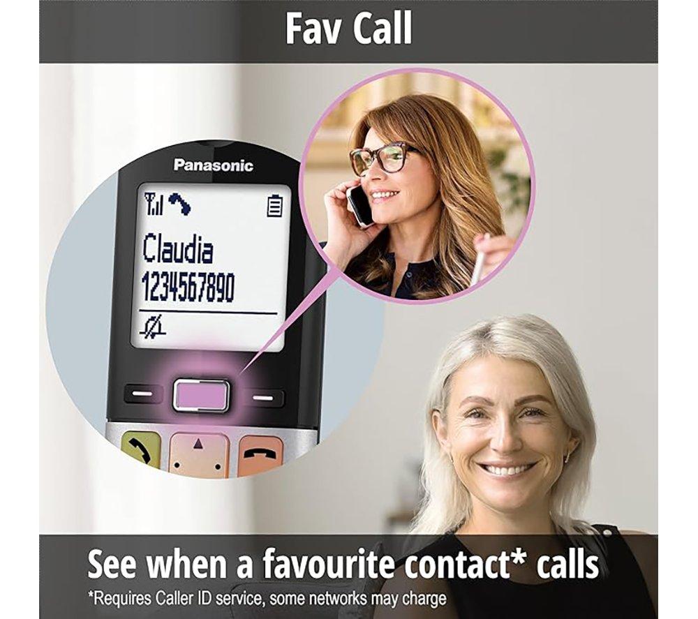 PANASONIC KX-TGU432EB Cordless Phone - Twin Handsets, Silver & Black image number 4 of 7