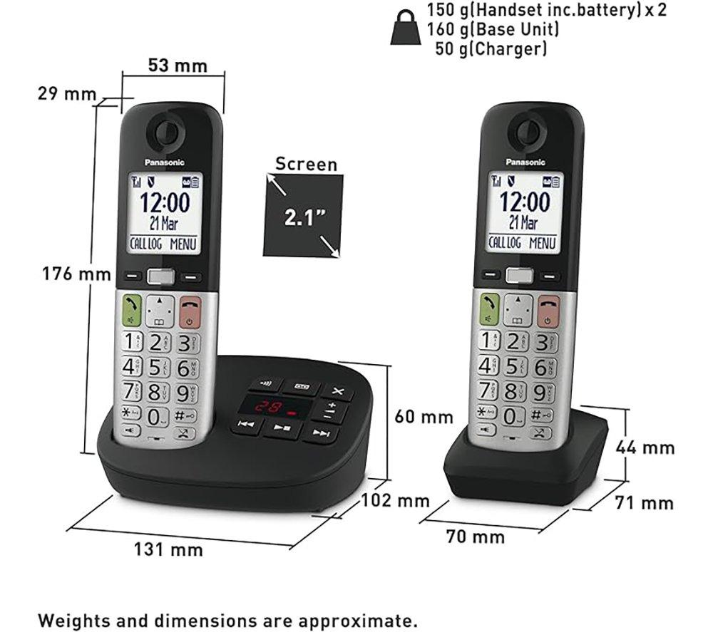 PANASONIC KX-TGU432EB Cordless Phone - Twin Handsets, Silver & Black image number 5 of 7