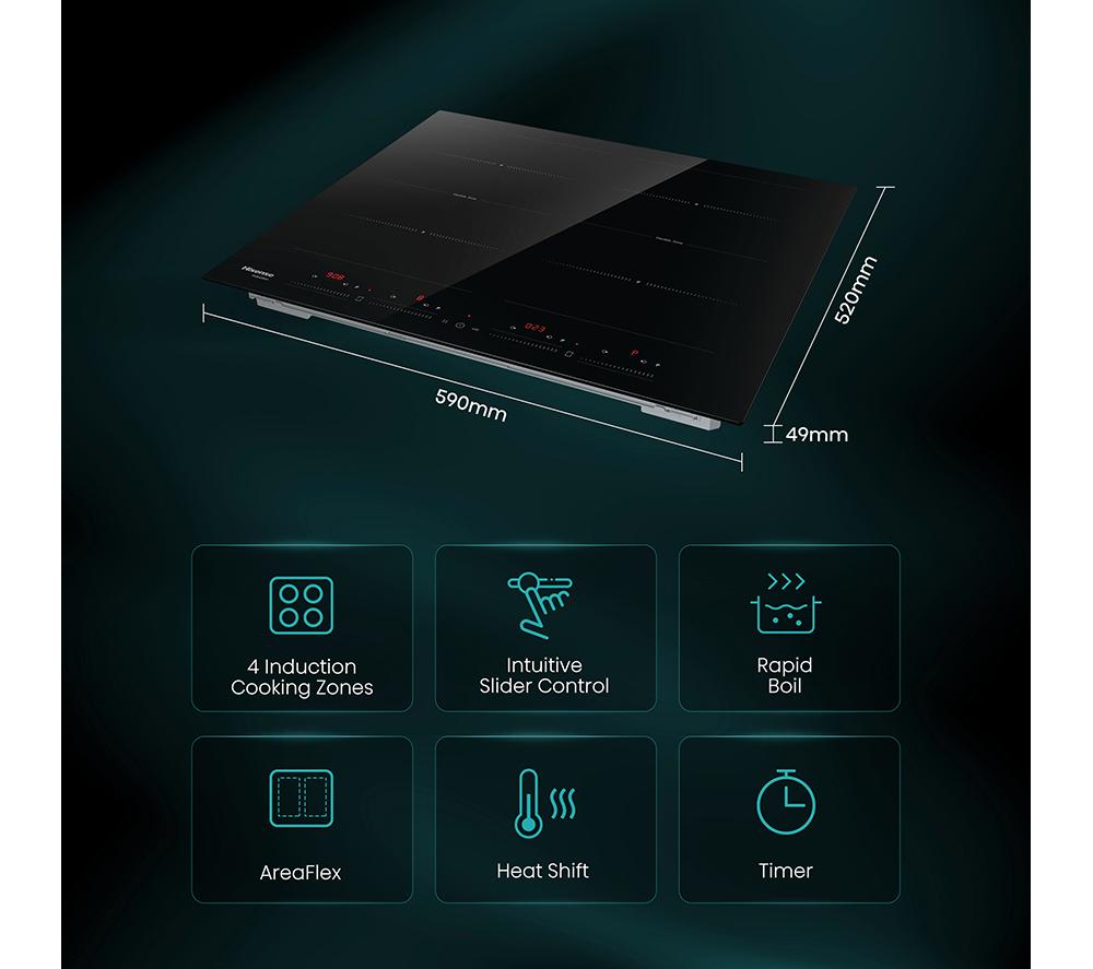 HISENSE HI6442BSCE 60 cm Electric Induction Hob - Black image number 2 of 15