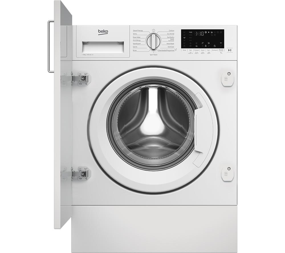 BEKO bPro 500 WTIK84122 Integrated WiFi-enabled 8 kg 1400 Spin Washing Machine, White