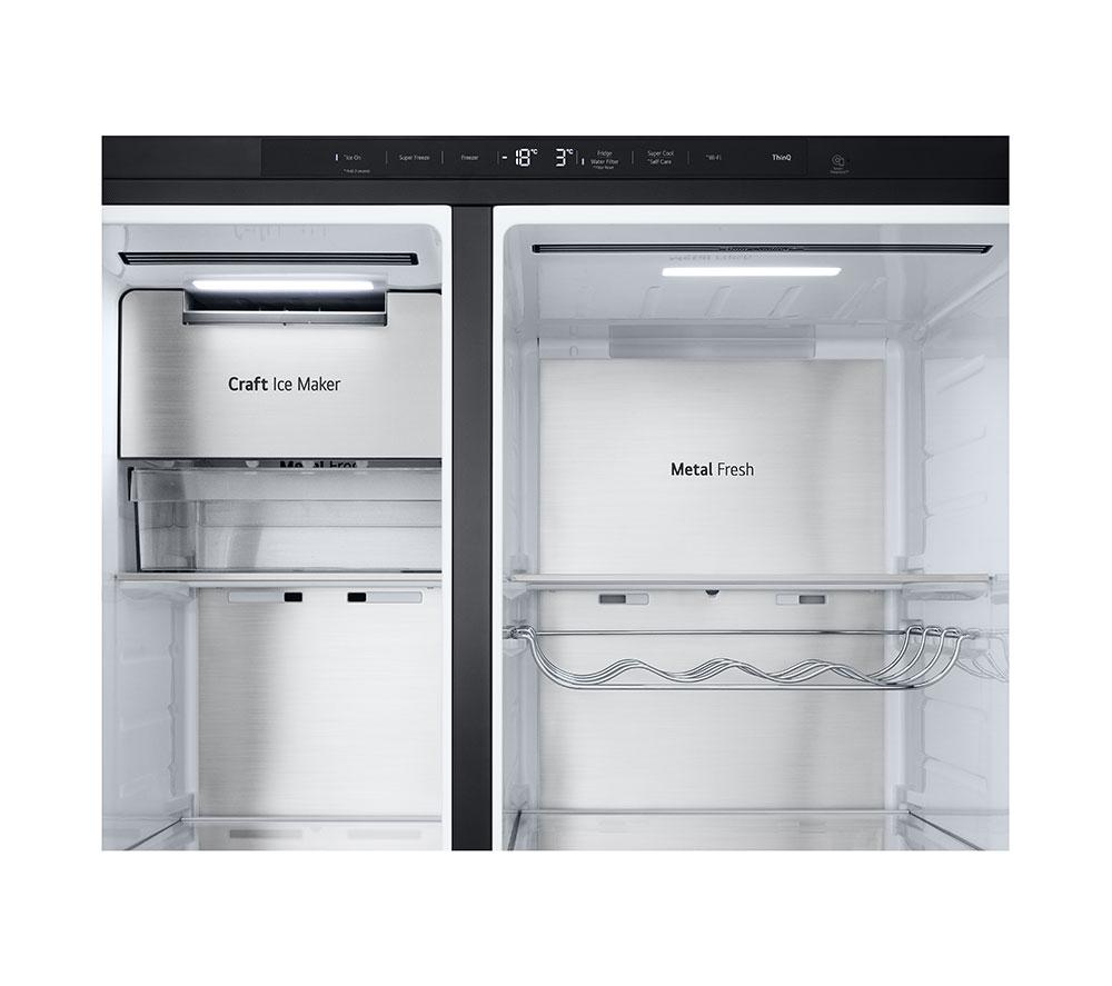 LG InstaView GSXE90EVDD American-Style Smart Fridge Freezer - Essence Black Steel image number 12 of 17