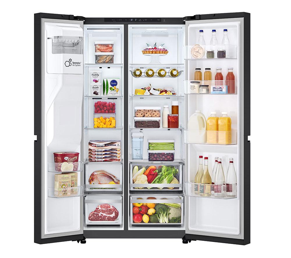 LG NatureFRESH GSLE81EPBC American-Style Smart Fridge Freezer - Essence Black Steel image number 12 of 15