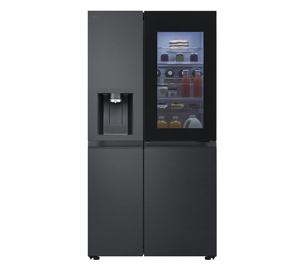 LG InstaView GSXE90EVAD American-Style Smart Fridge Freezer - Essence Black Steel, Silver/Grey,Black