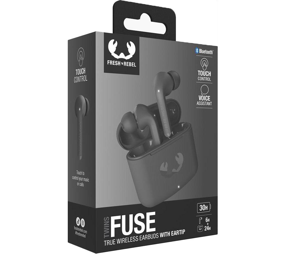 FRESH N REBEL Twins Fuse 3TW1300SG Wireless Bluetooth Earbuds - Storm Grey image number 2 of 7