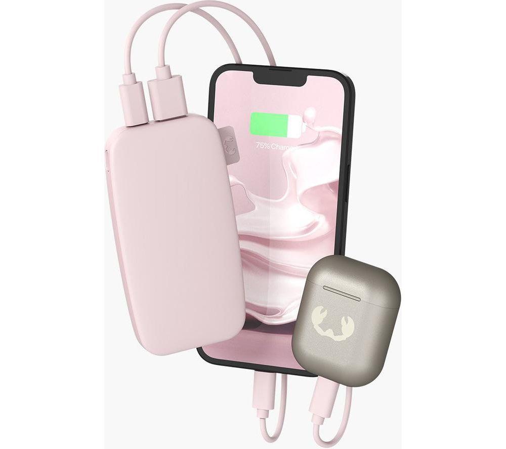 FRESH N REBEL 6000 mAh Portable Power Bank - Pink image number 3 of 6