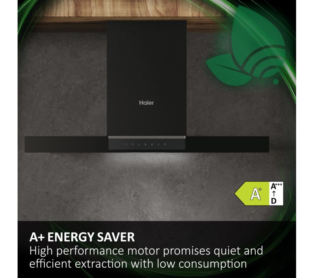 HAIER I-Clean Series 4 HATS6CBS4B Chimney Cooker Hood - Black image number 3 of 11