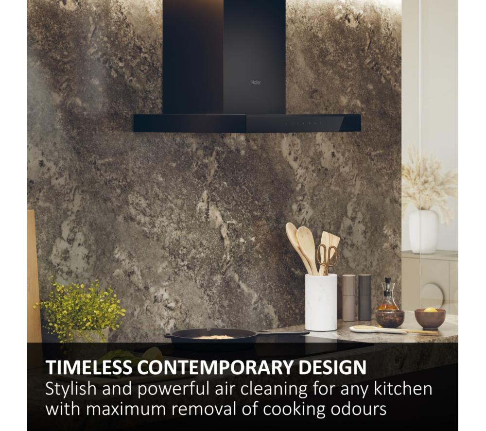 HAIER I-Clean Series 4 HATS6CBS4B Chimney Cooker Hood - Black image number 7 of 11