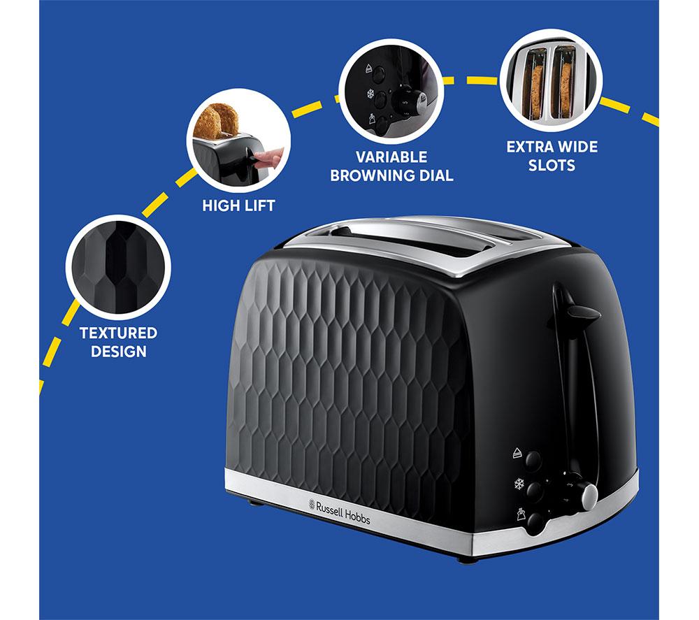 Buy RUSSELL HOBBS Honeycomb 2-Slice Toaster Black Currys