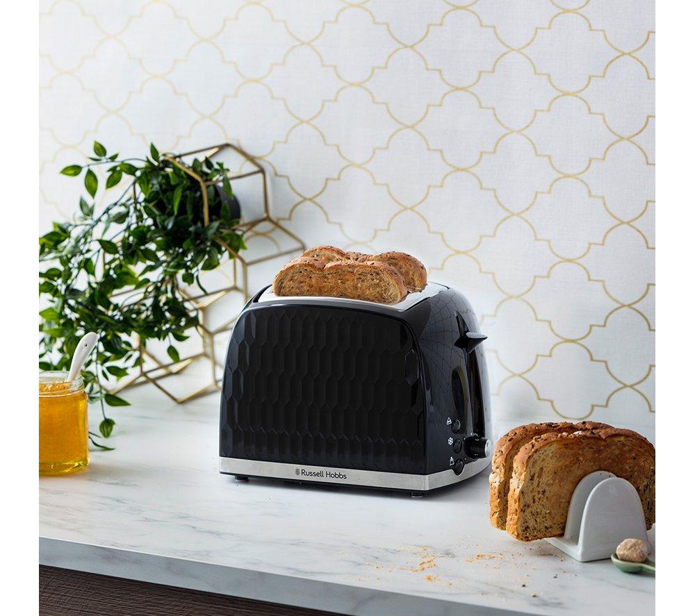 RUSSELL HOBBS Honeycomb 2-Slice Toaster - Black image number 6 of 6
