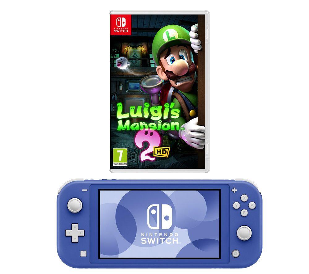 Nintendo Switch Lite Blue & Luigi's Mansion 2 HD Bundle, Blue