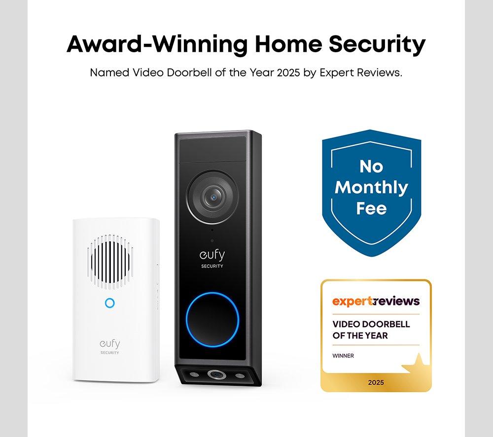 EUFY E340 2K Dual Camera Smart Video Doorbell with Chime image number 3 of 8