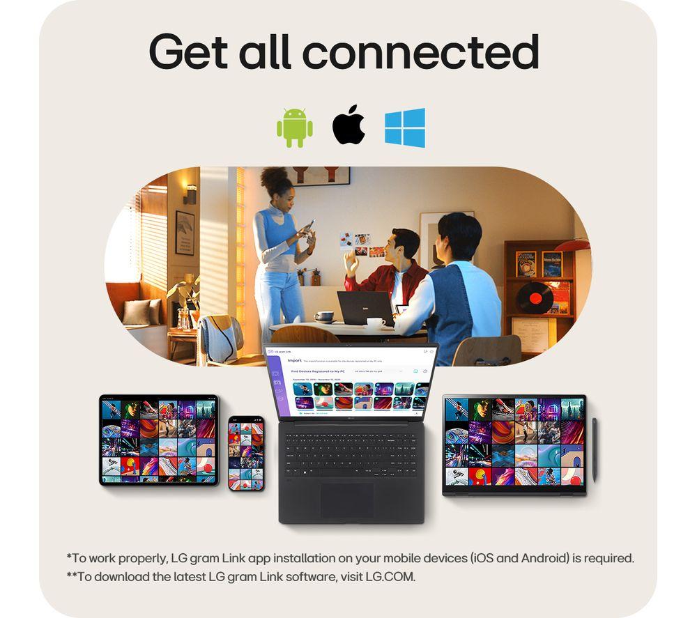 LG gram 17 17Z90S-G.AD79A1 17" Laptop - Intel® Core™ Ultra 7, 1 TB SSD, Dark Grey