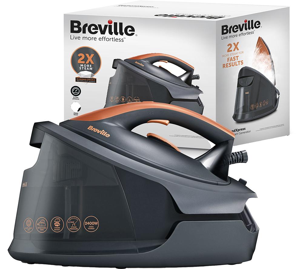 BREVILLE DiamondXpress VIN445 Steam Generator Iron - Dark Grey & Rose Gold