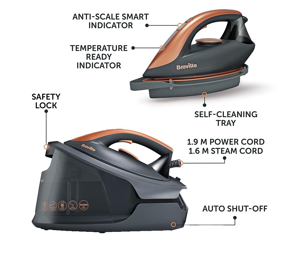BREVILLE DiamondXpress VIN445 Steam Generator Iron - Dark Grey & Rose Gold image number 2 of 6