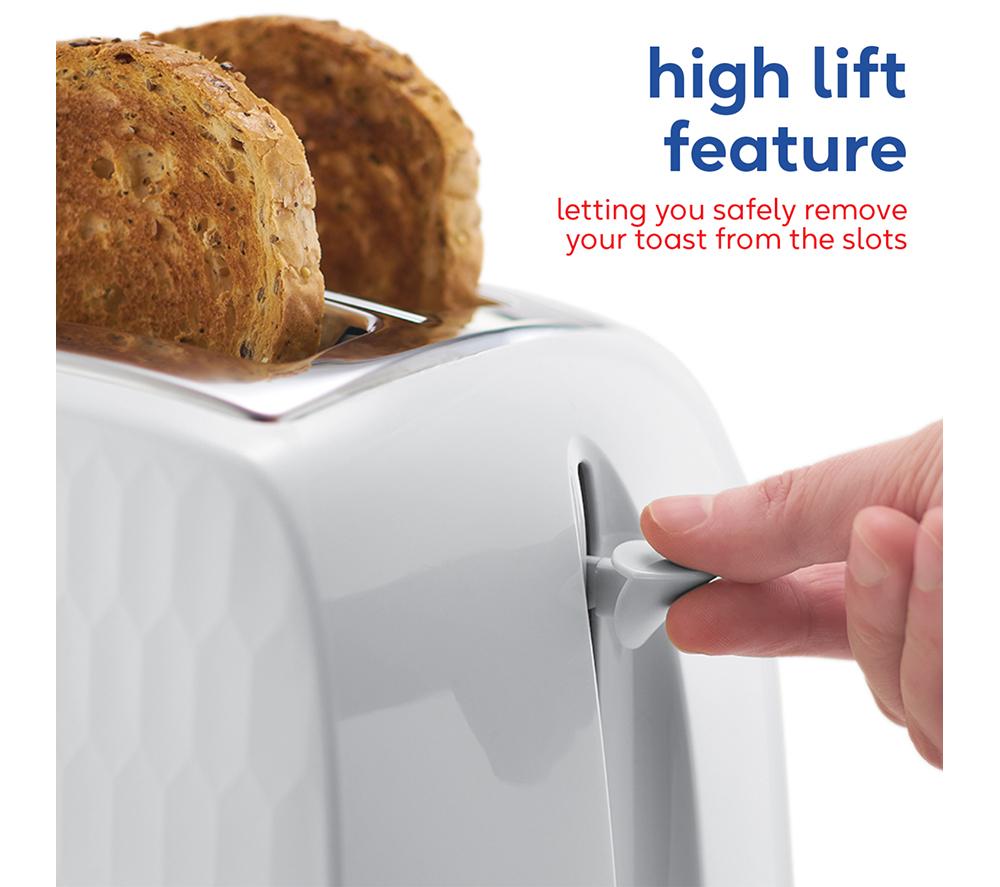 RUSSELL&nbsp;HOBBS Honeycomb 2-Slice Toaster - White image number 5 of 9