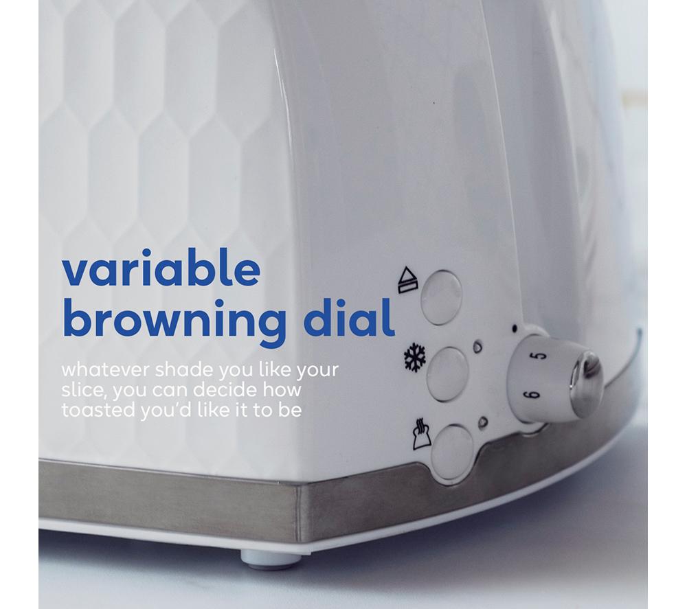 RUSSELL&nbsp;HOBBS Honeycomb 2-Slice Toaster - White image number 6 of 9